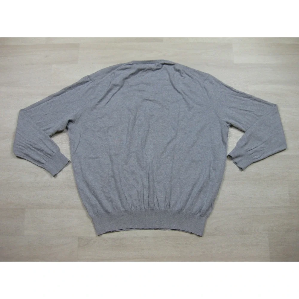 Polo Ralph Lauren Pima Cotton Sweater Men's (XL) V Neck Preppy Lightweight Gray